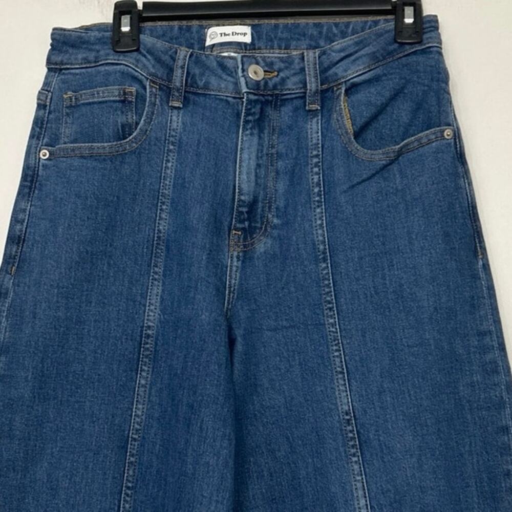 The Drop Frida Wide Leg High Waist Stretch Front Seam Jeans Medium Indigo 30 New - Picture 6 of 12